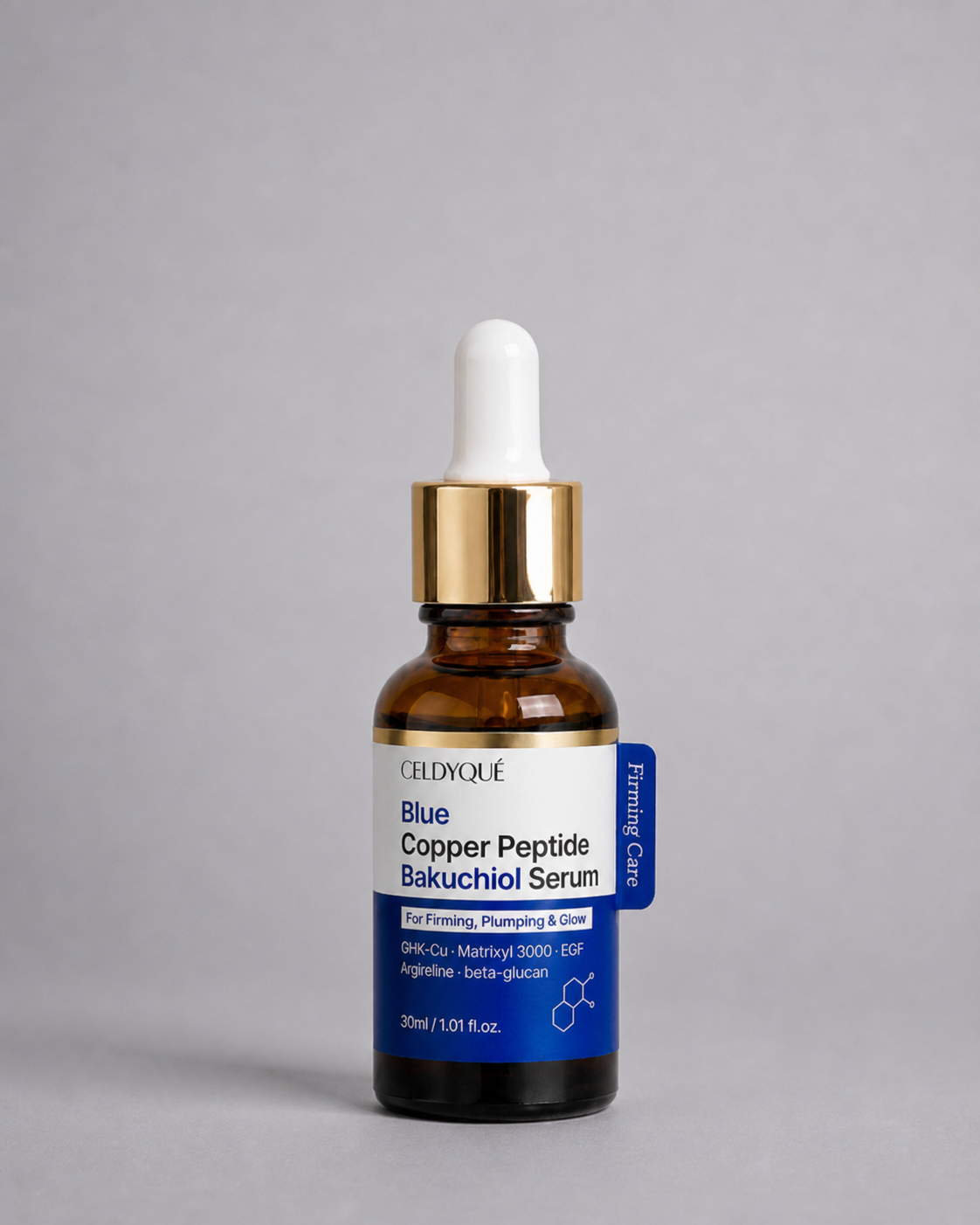 CELDYQUE Blue Copper Peptide Bakuchiol Serum, 30 ml / 1.01 fl oz, dropper bottle
